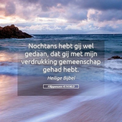 Picture 05 - Filippenzen 4:14 NLD - Nochtans hebt gij wel gedaan, dat gij met mijn - Bible Verse Picture