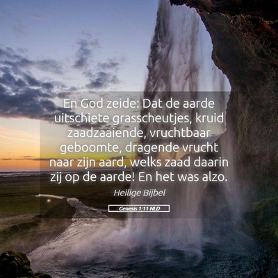 Picture 05 - Genesis 1:11 NLD - En God zeide: Dat de aarde uitschiete - Bible Verse Picture