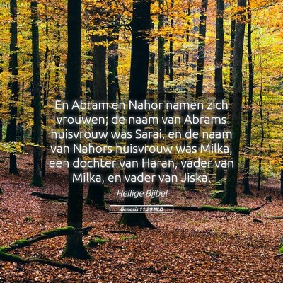 Picture 05 - Genesis 11:29 NLD - En Abram en Nahor namen zich vrouwen; de naam van - Bible Verse Picture