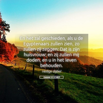 Picture 05 - Genesis 12:12 NLD - En het zal geschieden, als u de Egyptenaars - Bible Verse Picture
