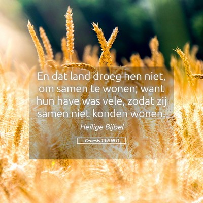 Picture 05 - Genesis 13:6 NLD - En dat land droeg hen niet, om samen te wonen; - Bible Verse Picture