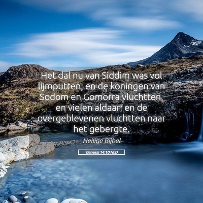 Picture 05 - Genesis 14:10 NLD - Het dal nu van Siddim was vol lijmputten; en de - Bible Verse Picture