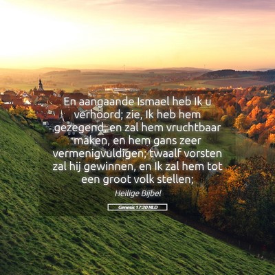 Picture 05 - Genesis 17:20 NLD - En aangaande Ismael heb Ik u verhoord; zie, Ik - Bible Verse Picture