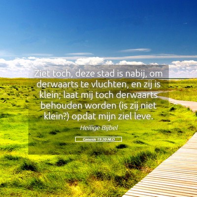 Picture 05 - Genesis 19:20 NLD - Ziet toch, deze stad is nabij, om derwaarts te - Bible Verse Picture