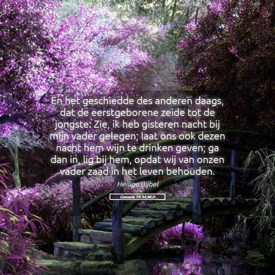 Picture 05 - Genesis 19:34 NLD - En het geschiedde des anderen daags, dat de - Bible Verse Picture