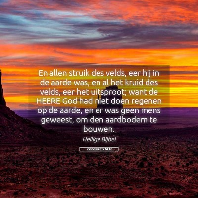 Picture 05 - Genesis 2:5 NLD - En allen struik des velds, eer hij in de aarde - Bible Verse Picture