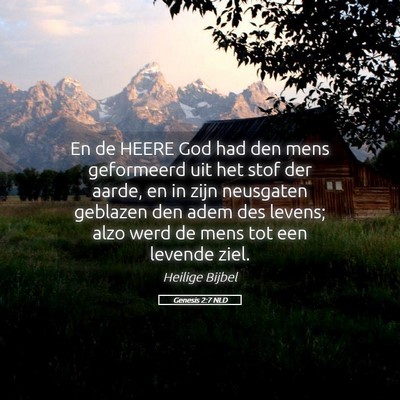 Picture 05 - Genesis 2:7 NLD - En de HEERE God had den mens geformeerd uit het - Bible Verse Picture