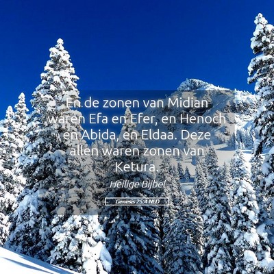Picture 05 - Genesis 25:4 NLD - En de zonen van Midian waren Efa en Efer, en - Bible Verse Picture