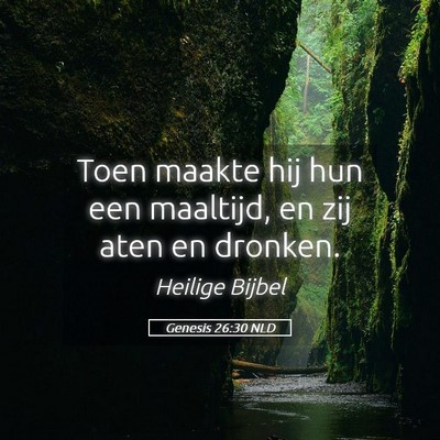 Picture 05 - Genesis 26:30 NLD - Toen maakte hij hun een maaltijd, en zij aten en - Bible Verse Picture