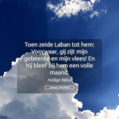 Picture 05 - Genesis 29:14 NLD - Toen zeide Laban tot hem: Voorwaar, gij zijt mijn - Bible Verse Picture