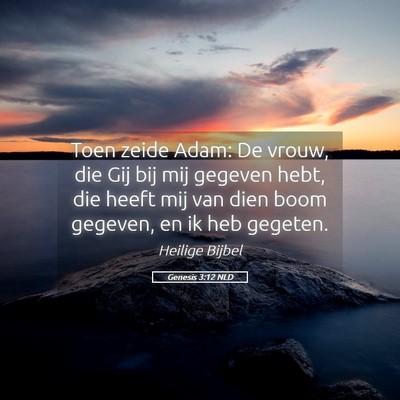 Picture 05 - Genesis 3:12 NLD - Toen zeide Adam: De vrouw, die Gij bij mij - Bible Verse Picture