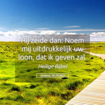 Picture 05 - Genesis 30:28 NLD - Hij zeide dan: Noem mij uitdrukkelijk uw loon, - Bible Verse Picture