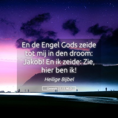 Picture 05 - Genesis 31:11 NLD - En de Engel Gods zeide tot mij in den droom: - Bible Verse Picture