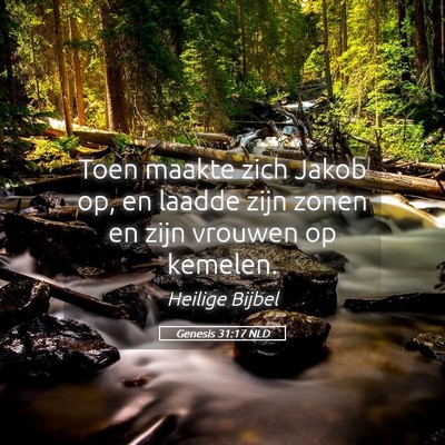Picture 05 - Genesis 31:17 NLD - Toen maakte zich Jakob op, en laadde zijn zonen - Bible Verse Picture