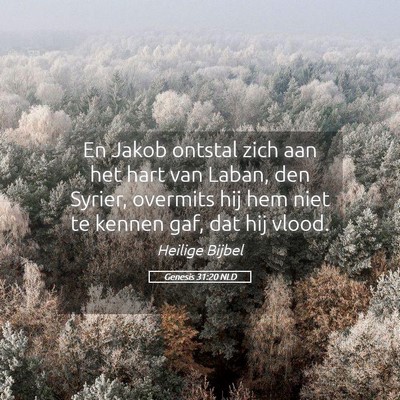 Picture 05 - Genesis 31:20 NLD - En Jakob ontstal zich aan het hart van Laban, den - Bible Verse Picture