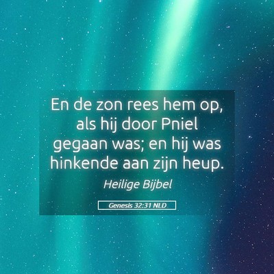 Picture 05 - Genesis 32:31 NLD - En de zon rees hem op, als hij door Pniel gegaan - Bible Verse Picture