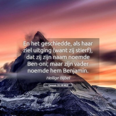 Picture 05 - Genesis 35:18 NLD - En het geschiedde, als haar ziel uitging (want - Bible Verse Picture