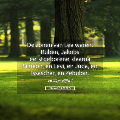 Picture 05 - Genesis 35:23 NLD - De zonen van Lea waren: Ruben, Jakobs - Bible Verse Picture