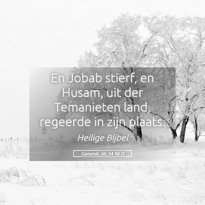 Picture 05 - Genesis 36:34 NLD - En Jobab stierf, en Husam, uit der Temanieten - Bible Verse Picture