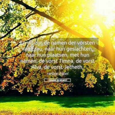 Picture 05 - Genesis 36:40 NLD - En dit zijn de namen der vorsten van Ezau, naar - Bible Verse Picture