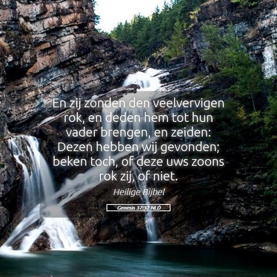Picture 05 - Genesis 37:32 NLD - En zij zonden den veelvervigen rok, en deden hem - Bible Verse Picture
