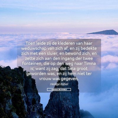 Picture 05 - Genesis 38:14 NLD - Toen leide zij de klederen van haar weduwschap - Bible Verse Picture