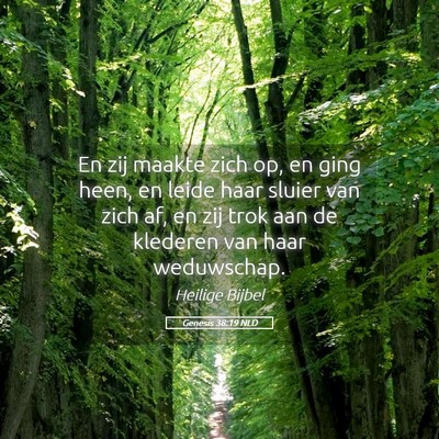 Picture 05 - Genesis 38:19 NLD - En zij maakte zich op, en ging heen, en leide - Bible Verse Picture