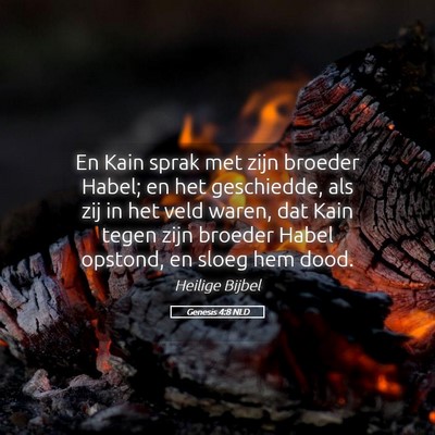 Picture 05 - Genesis 4:8 NLD - En Kain sprak met zijn broeder Habel; en het - Bible Verse Picture