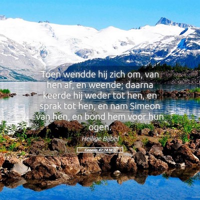 Picture 05 - Genesis 42:24 NLD - Toen wendde hij zich om, van hen af, en weende; - Bible Verse Picture