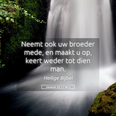 Picture 05 - Genesis 43:13 NLD - Neemt ook uw broeder mede, en maakt u op, keert - Bible Verse Picture