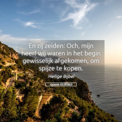 Picture 05 - Genesis 43:20 NLD - En zij zeiden: Och, mijn heer! wij waren in het - Bible Verse Picture