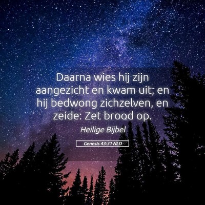 Picture 05 - Genesis 43:31 NLD - Daarna wies hij zijn aangezicht en kwam uit; en - Bible Verse Picture
