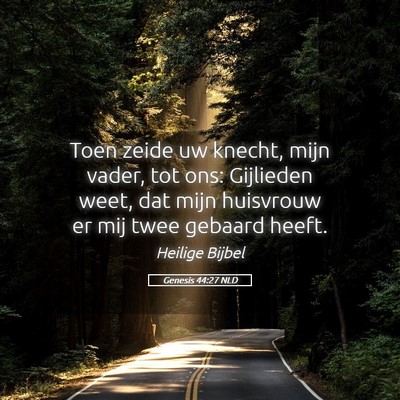 Picture 05 - Genesis 44:27 NLD - Toen zeide uw knecht, mijn vader, tot ons: - Bible Verse Picture