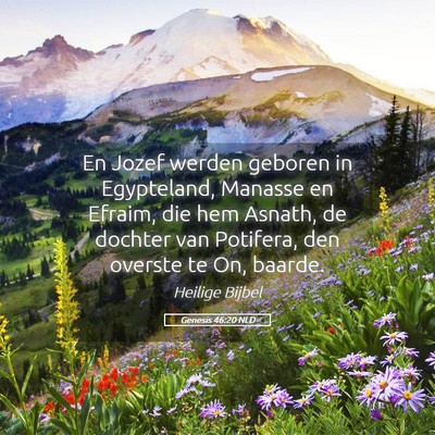 Picture 05 - Genesis 46:20 NLD - En Jozef werden geboren in Egypteland, Manasse en - Bible Verse Picture