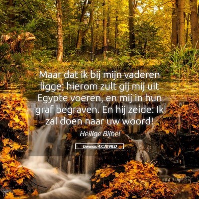 Picture 05 - Genesis 47:30 NLD - Maar dat ik bij mijn vaderen ligge; hierom zult - Bible Verse Picture