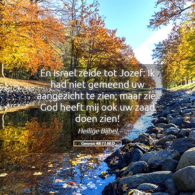 Picture 05 - Genesis 48:11 NLD - En Israel zeide tot Jozef: Ik had niet gemeend uw - Bible Verse Picture