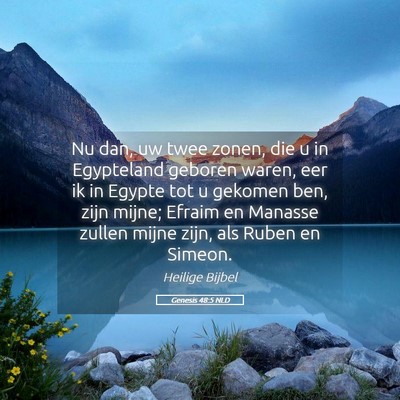 Picture 05 - Genesis 48:5 NLD - Nu dan, uw twee zonen, die u in Egypteland - Bible Verse Picture