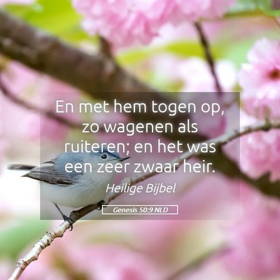 Picture 05 - Genesis 50:9 NLD - En met hem togen op, zo wagenen als ruiteren; en - Bible Verse Picture