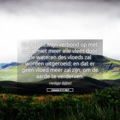 Picture 05 - Genesis 9:11 NLD - En Ik richt Mijn verbond op met u, dat niet meer - Bible Verse Picture
