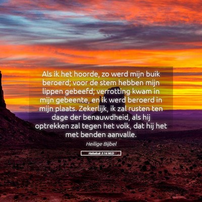 Picture 05 - Habakuk 3:16 NLD - Als ik het hoorde, zo werd mijn buik beroerd; - Bible Verse Picture