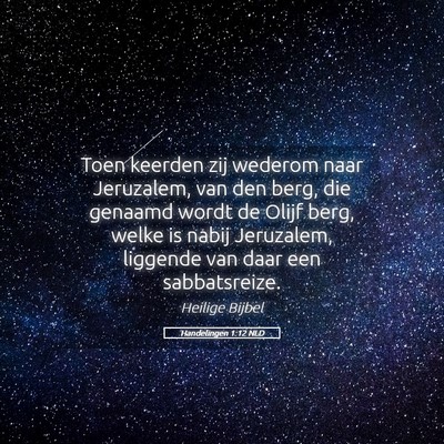 Picture 05 - Handelingen 1:12 NLD - Toen keerden zij wederom naar Jeruzalem, van den - Bible Verse Picture