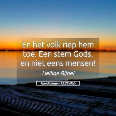 Picture 05 - Handelingen 12:22 NLD - En het volk riep hem toe: Een stem Gods, en niet - Bible Verse Picture