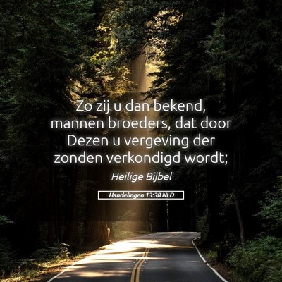Picture 05 - Handelingen 13:38 NLD - Zo zij u dan bekend, mannen broeders, dat door - Bible Verse Picture