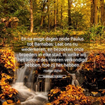 Picture 05 - Handelingen 15:36 NLD - En na enige dagen zeide Paulus tot Barnabas: Laat - Bible Verse Picture