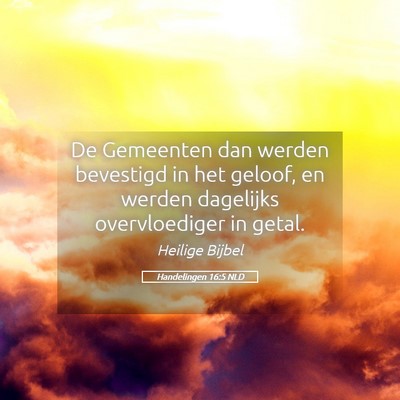 Picture 05 - Handelingen 16:5 NLD - De Gemeenten dan werden bevestigd in het geloof, - Bible Verse Picture
