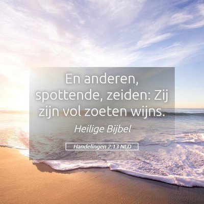 Picture 05 - Handelingen 2:13 NLD - En anderen, spottende, zeiden: Zij zijn vol - Bible Verse Picture