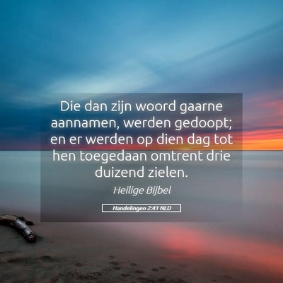 Picture 05 - Handelingen 2:41 NLD - Die dan zijn woord gaarne aannamen, werden - Bible Verse Picture