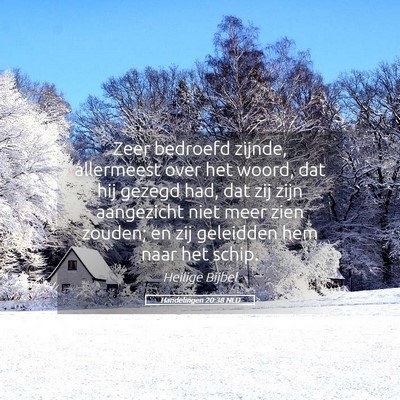 Picture 05 - Handelingen 20:38 NLD - Zeer bedroefd zijnde, allermeest over het woord, - Bible Verse Picture