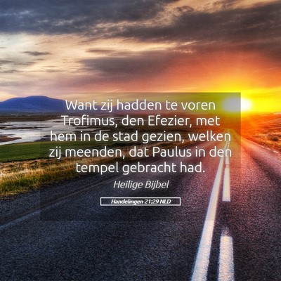 Picture 05 - Handelingen 21:29 NLD - Want zij hadden te voren Trofimus, den Efezier, - Bible Verse Picture