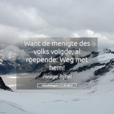 Picture 05 - Handelingen 21:36 NLD - Want de menigte des volks volgde, al roepende: - Bible Verse Picture